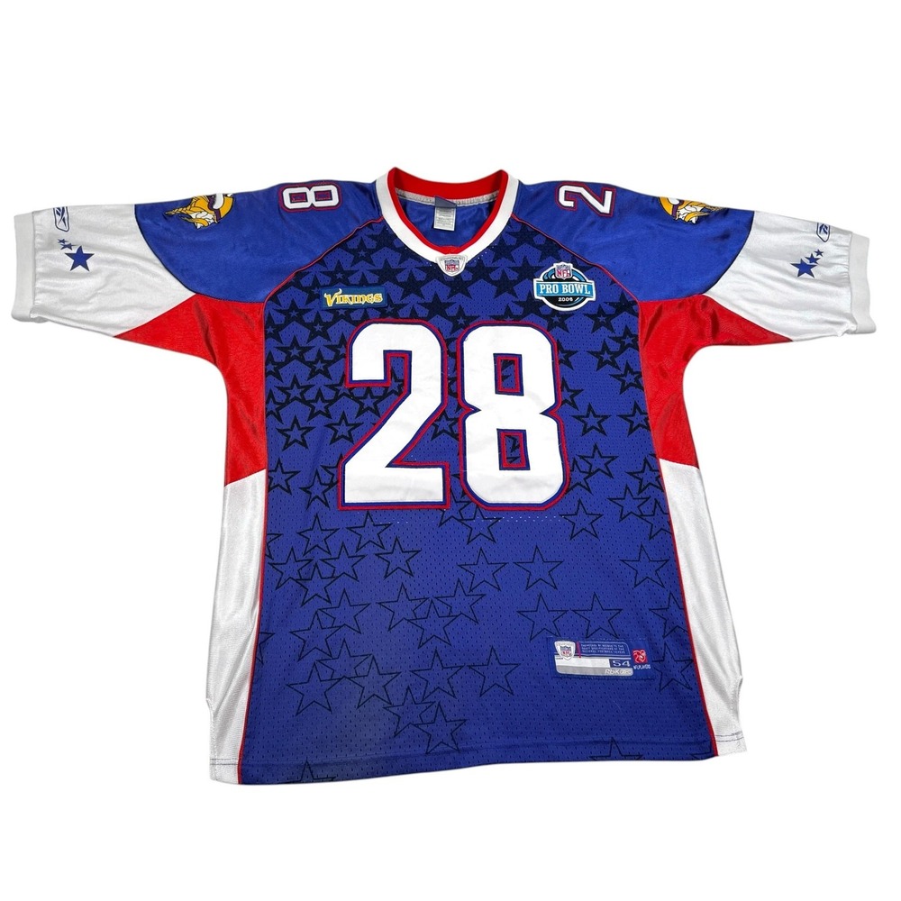 Minnesota Vikings Football Jersey Mens 54 Blue NFL Reebok Peterson 28 Pro Bowl